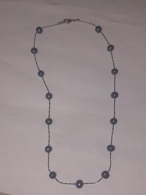 Blue Pearl Bead,Silver Chain  Women's Jewelry.
